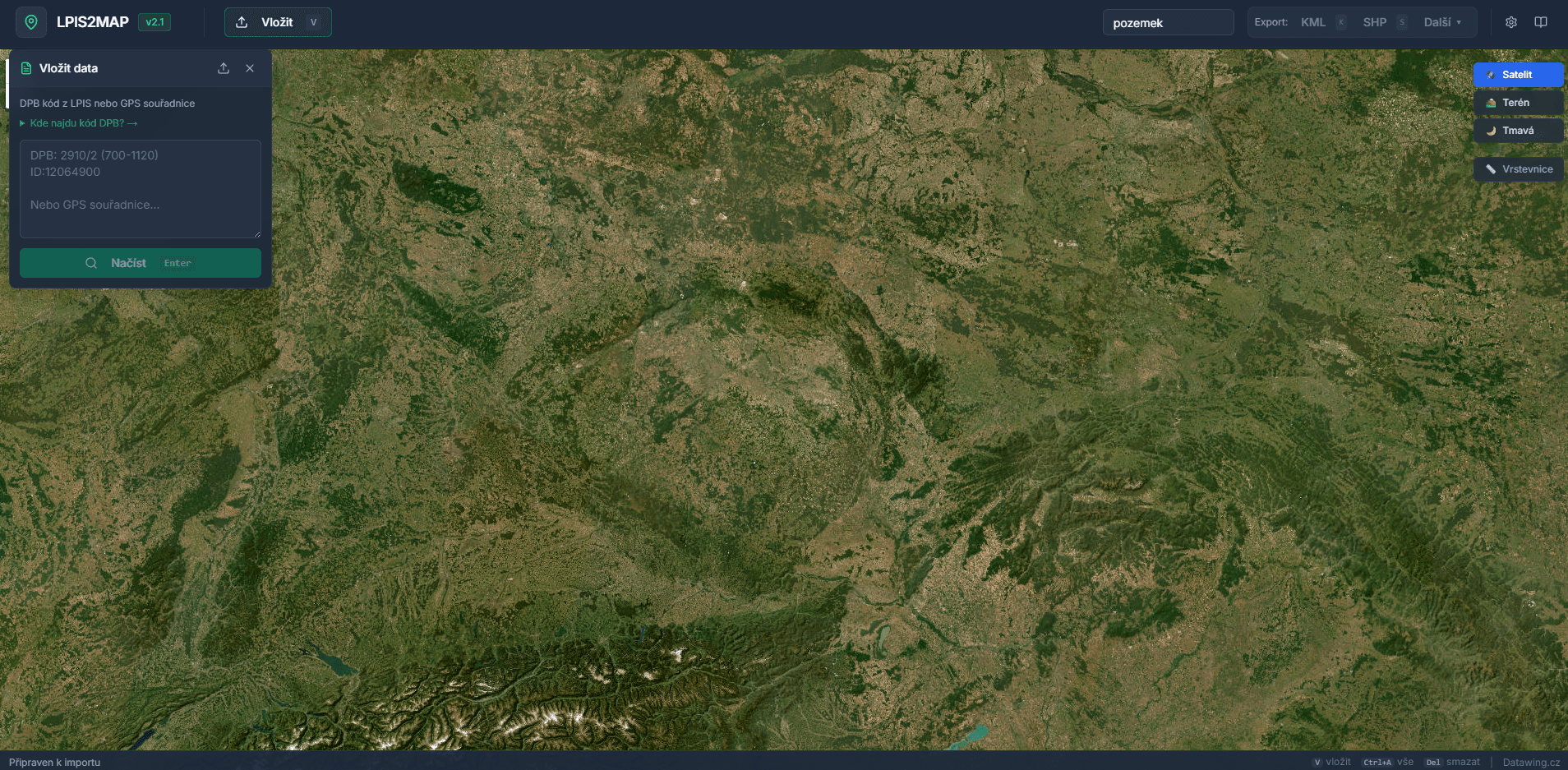 LPIS2MAP: Hranice pozemku z LPISu na mapě za pár sekund